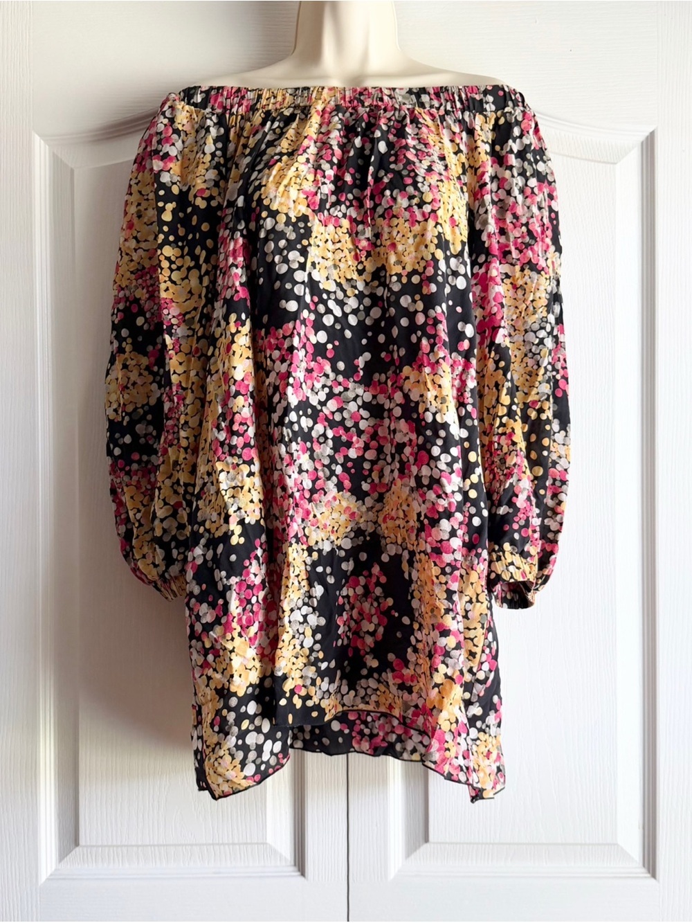 Missoni Silk Polka Dot Off The Shoulder Mini Dress - Picture 4 of 10